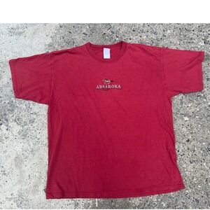 Vintage Absaroka Horse Embroidered Shirt Mens XL Red Heavyweight Cotton Tee